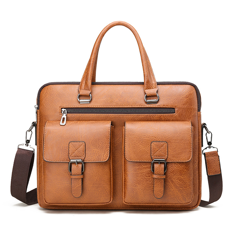 Luxury Bags That Fit Laptop - 男性用PUレザービジネスブリーフケース,ショルダーバッグ,ラップトップ用オフィスランチバッグ,A4ファイル,高級ブランド