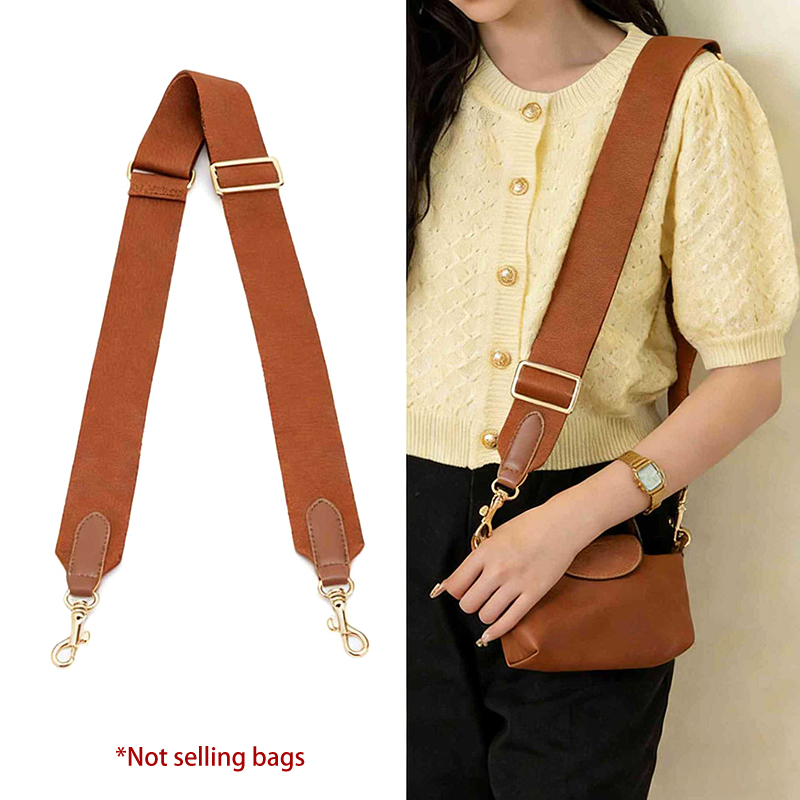 Belt Bag Leather Wide - ソリッドカラーバッグストラップデザイナー5cm幅キャンバス生地ストラップメッセンジャーショルダーバッグベルト牛革バッグパーツ調節可能