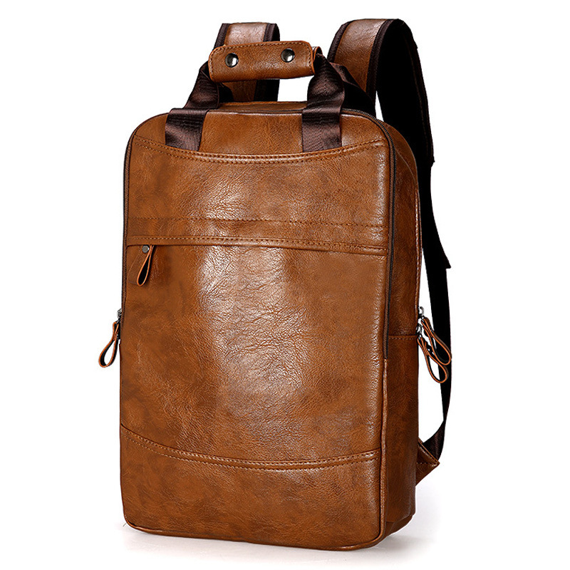 Luxury Bags That Fit Laptop - 男性用のラグジュアリーカジュアルレザーバックパック,15.6インチノートパソコン用,ヴィンテージ,防水