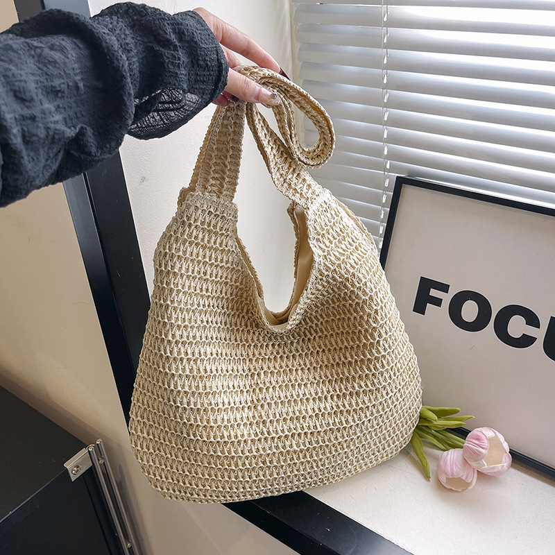 Luxury Beach Bags Ysl - ホームフィッシュ ラタンストロー織りトートバッグ レディース 大容量 夏 カジュアル
