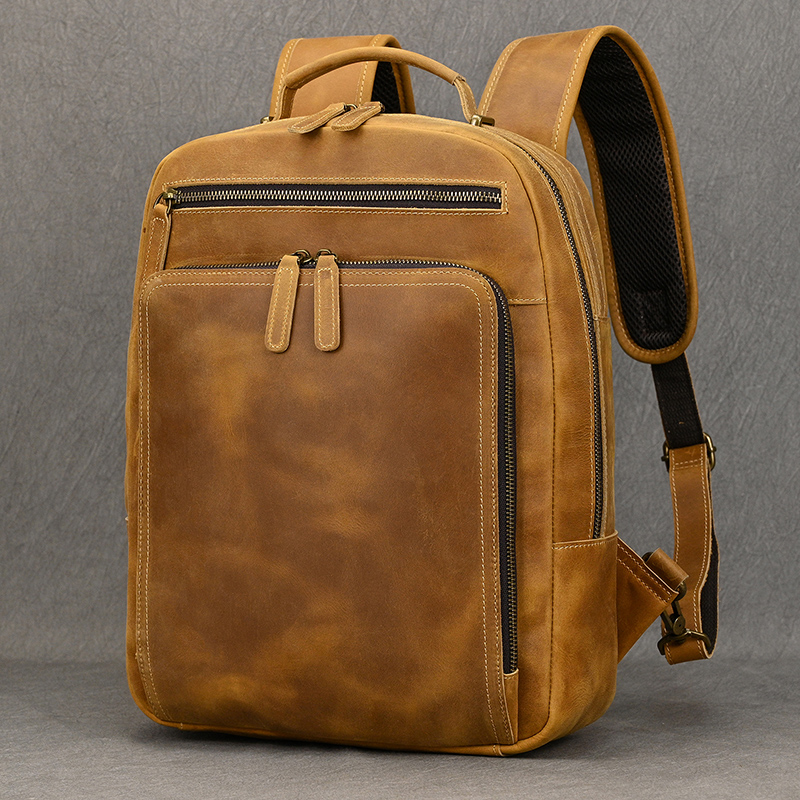 Luxury Bags That Fit Laptop - 男性用本革バックパック,高級ラップトップバックパック,男性用トラベルバッグ,ビンテージスタイル,ファッション
