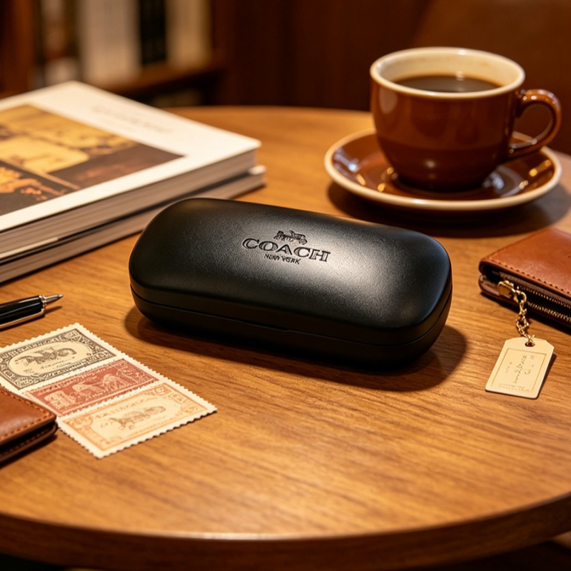 Luxury Bags Coach - COACH ブラックハードメガネケース耐衝撃性耐圧ポータブルサングラスボックス高級日常旅行用男性女性眼鏡収納