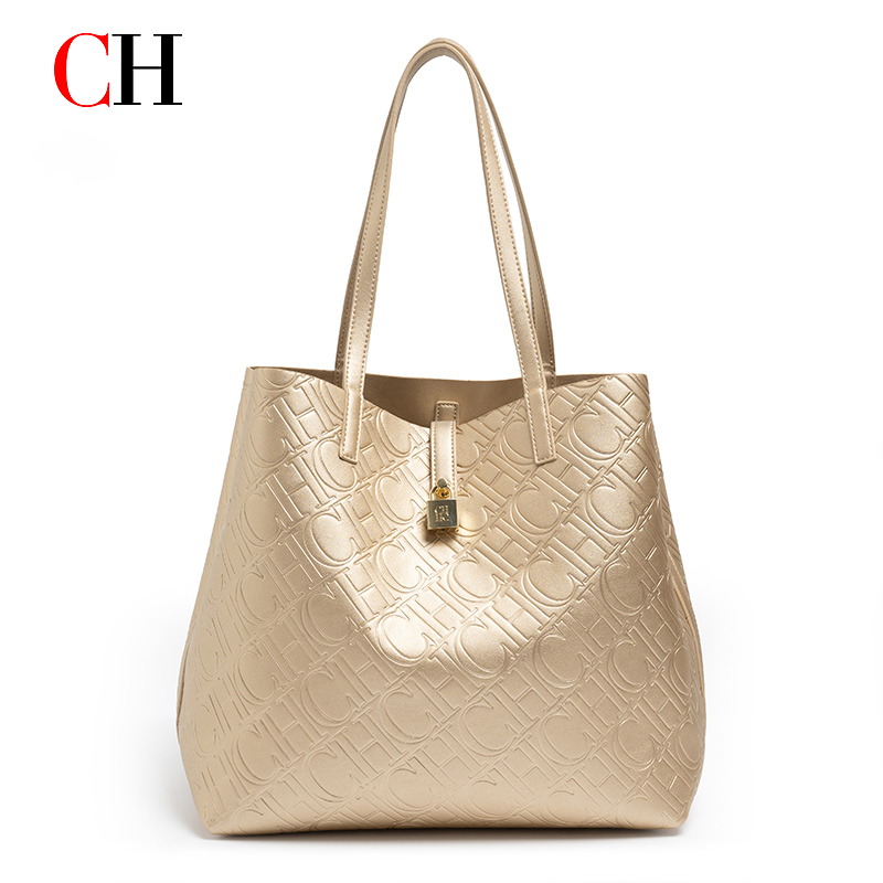 Luxury Bags Coach - CH 高級トートハンドバッグ女性用大容量ワークショルダーバッグエレガントなゴールデンショッピングショルダー財布