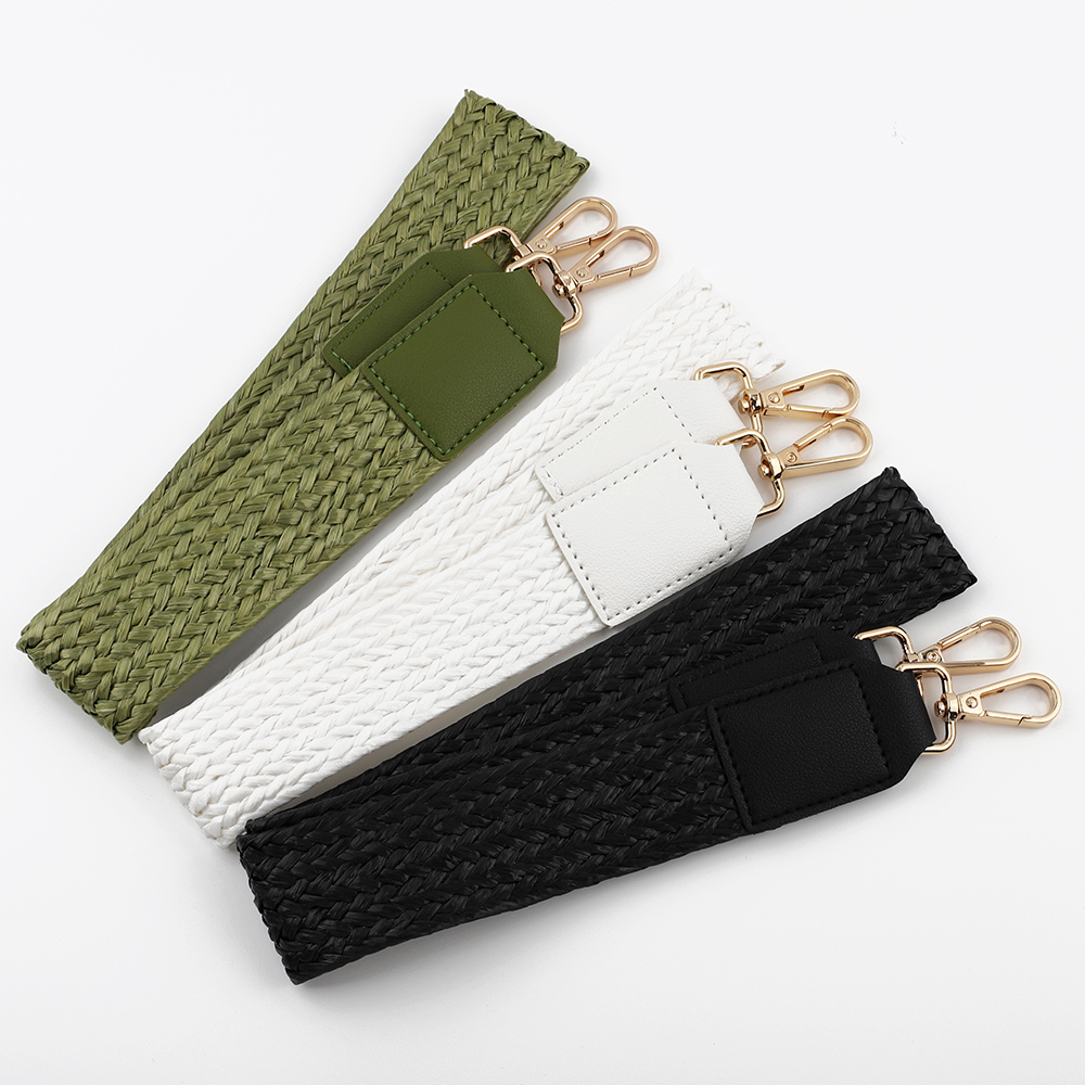 ワイド織財布ストラップ革ラフィア編組バッグハンドル交換ベルト - Belt Bag Leather Wide のレビューと価格