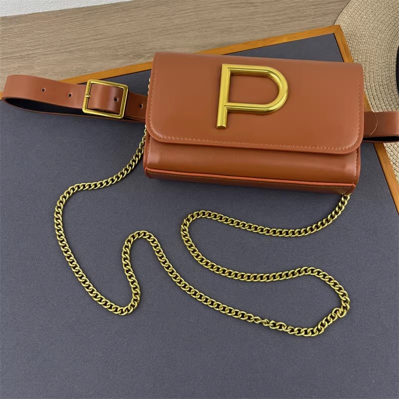女性のデザイナー P レター PU レザーバッグコルセット女 - Belt Bag Leather Wide のレビューと価格