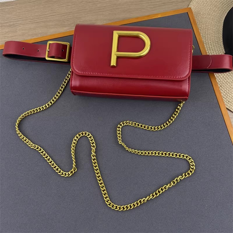 女性のデザイナー P レター PU レザーバッグコルセット女 - Belt Bag Leather Wide のレビューと価格