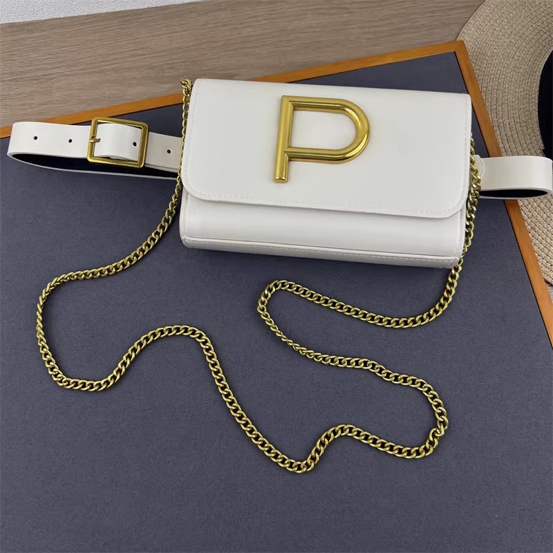 女性のデザイナー P レター PU レザーバッグコルセット女 - Belt Bag Leather Wide のレビューと価格