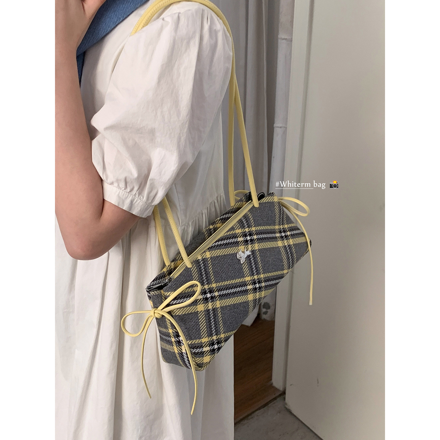 ファッションマイクロファイバーストライプ格子柄ジッパーボウハ - Luxury Bags Affordable のレビューと価格