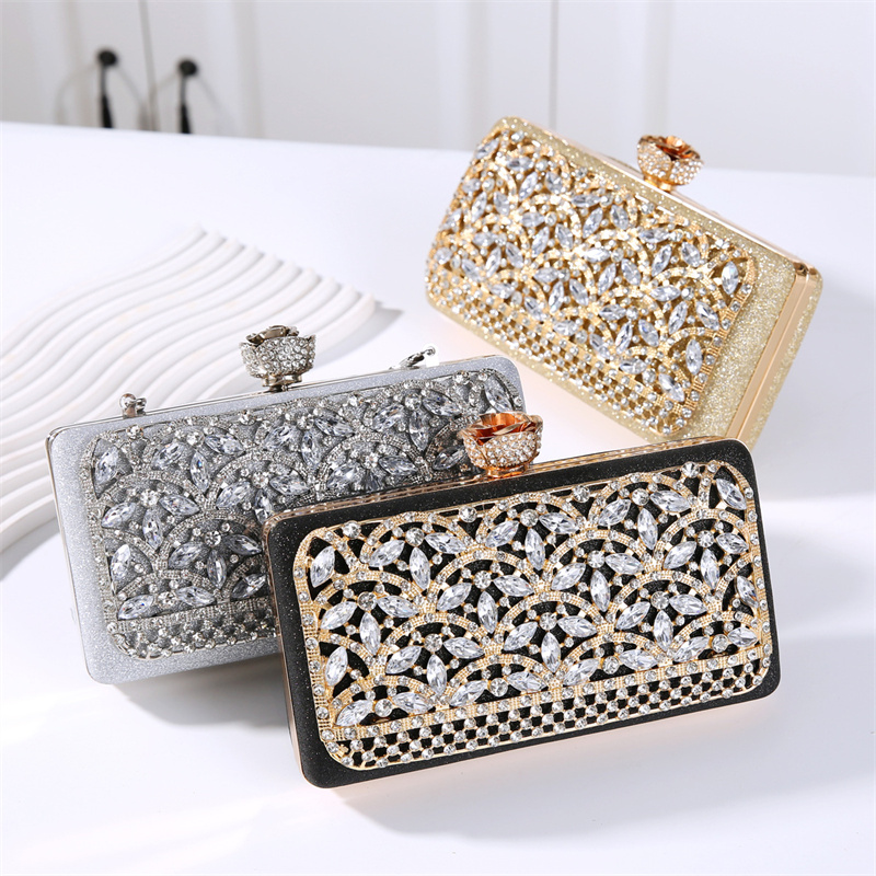 高級ダイヤモンドメタルフレームイブニングバッグ女性ドバイスタ - Luxury Bags Dubai のレビューと価格