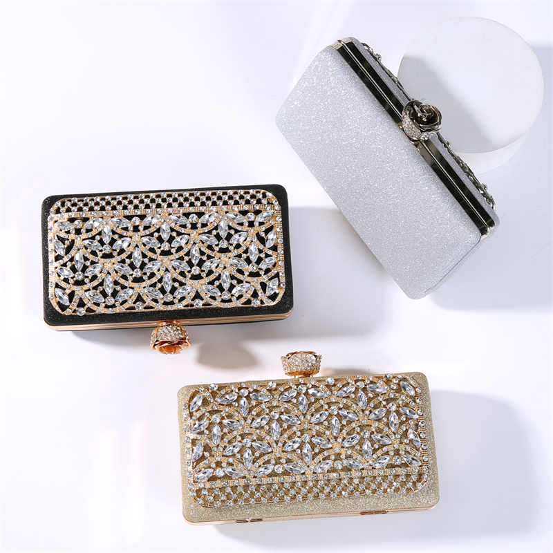 高級ダイヤモンドメタルフレームイブニングバッグ女性ドバイスタ - Luxury Bags Dubai のレビューと価格