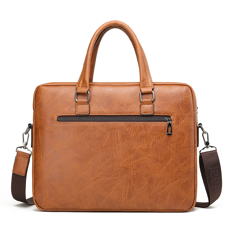 男性用PUレザービジネスブリーフケース,ショルダーバッグ,ラ - Luxury Bags That Fit Laptop のレビューと価格