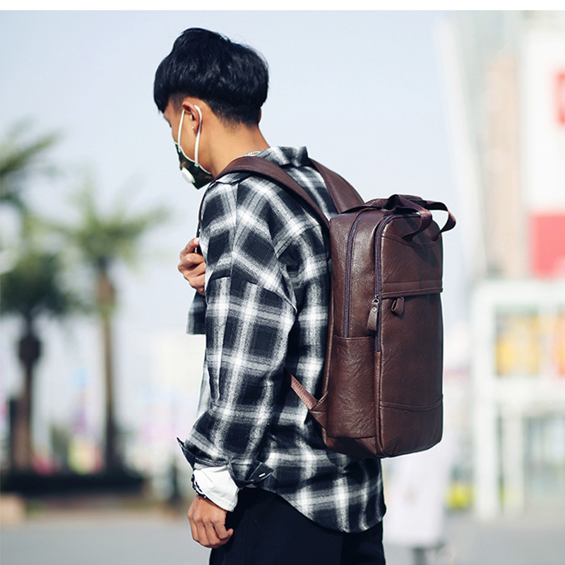 男性用のラグジュアリーカジュアルレザーバックパック,15.6 - Luxury Bags That Fit Laptop のレビューと価格