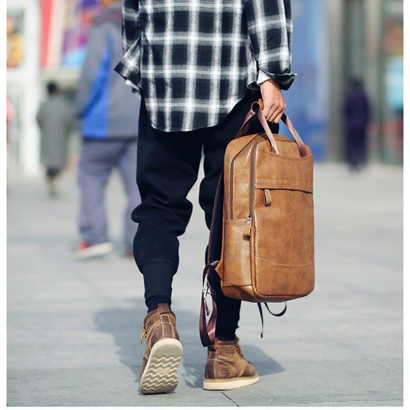 男性用のラグジュアリーカジュアルレザーバックパック,15.6 - Luxury Bags That Fit Laptop のレビューと価格