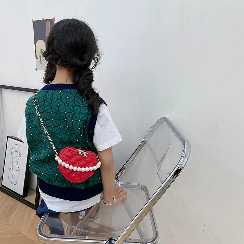 小さな女の子のためのハート型のショルダーバッグ,かわいい小さ - Accordion Wallet Zip のレビューと価格