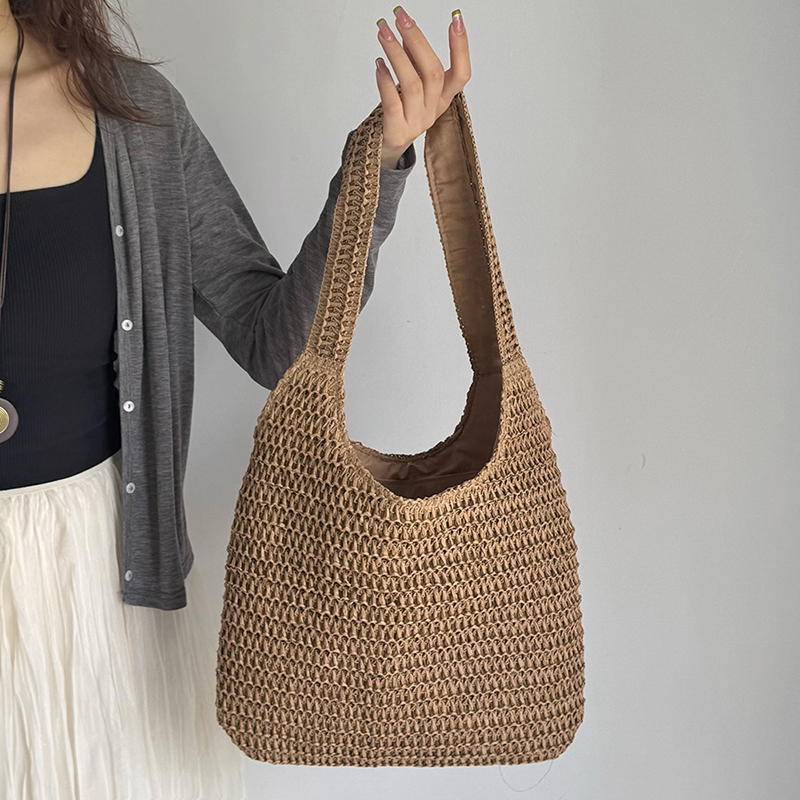 ファッション籐女性ショルダーバッグ織女性ハンドバッグ大容量夏 - Luxury Beach Bags Ysl のレビューと価格