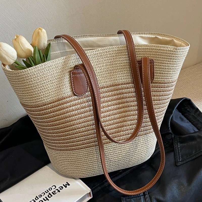 女性用ストローバッグ,ビーチバッグ,休暇,屋外,大容量,旅行 - Luxury Beach Bags Ysl のレビューと価格