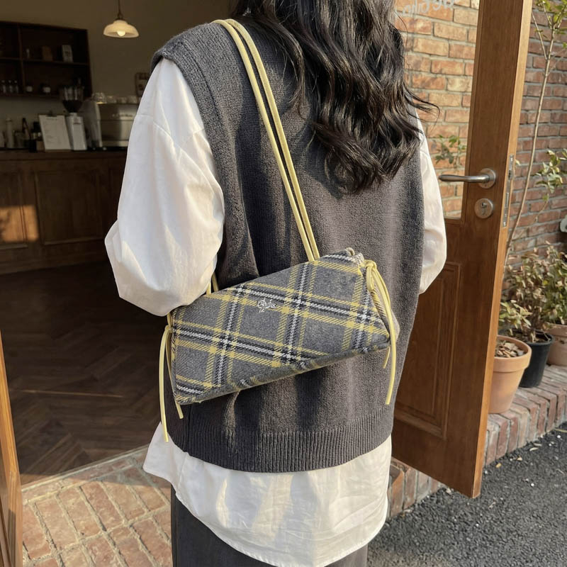 ファッションマイクロファイバーストライプ格子柄ジッパーボウハ - Luxury Bags Affordable のレビューと価格