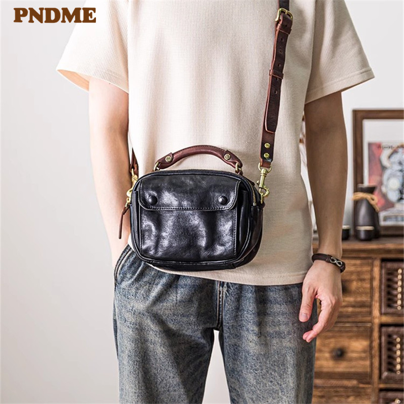 PNDME ファッションデザイナー手作り本革メンズスモールシ - Luxury Bags Made In China のレビューと価格