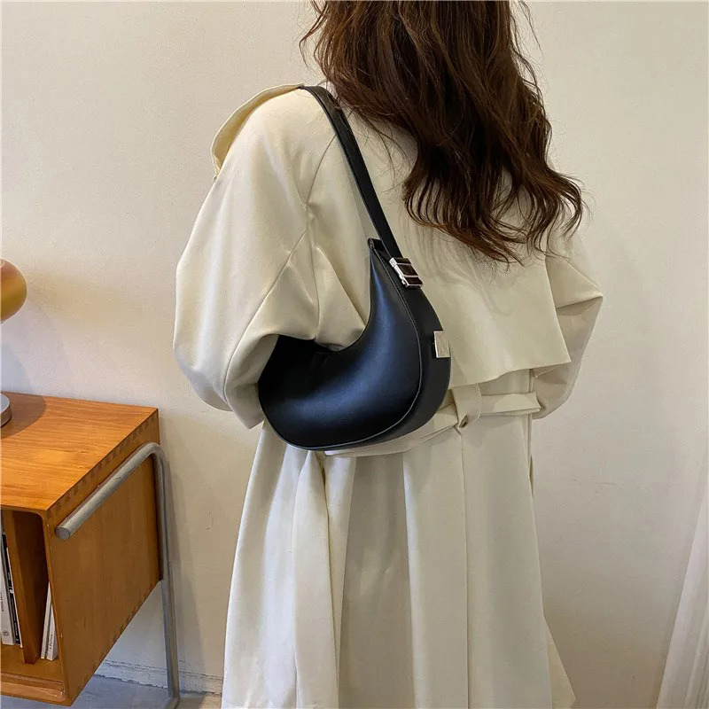 女性用脇の下バッグ 高級PUレザーショルダーバッグ 小さなク - Accordion Wallet Zip のレビューと価格