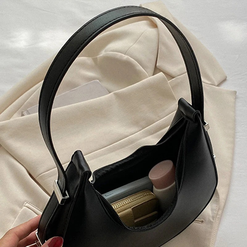 女性用脇の下バッグ 高級PUレザーショルダーバッグ 小さなク - Accordion Wallet Zip のレビューと価格