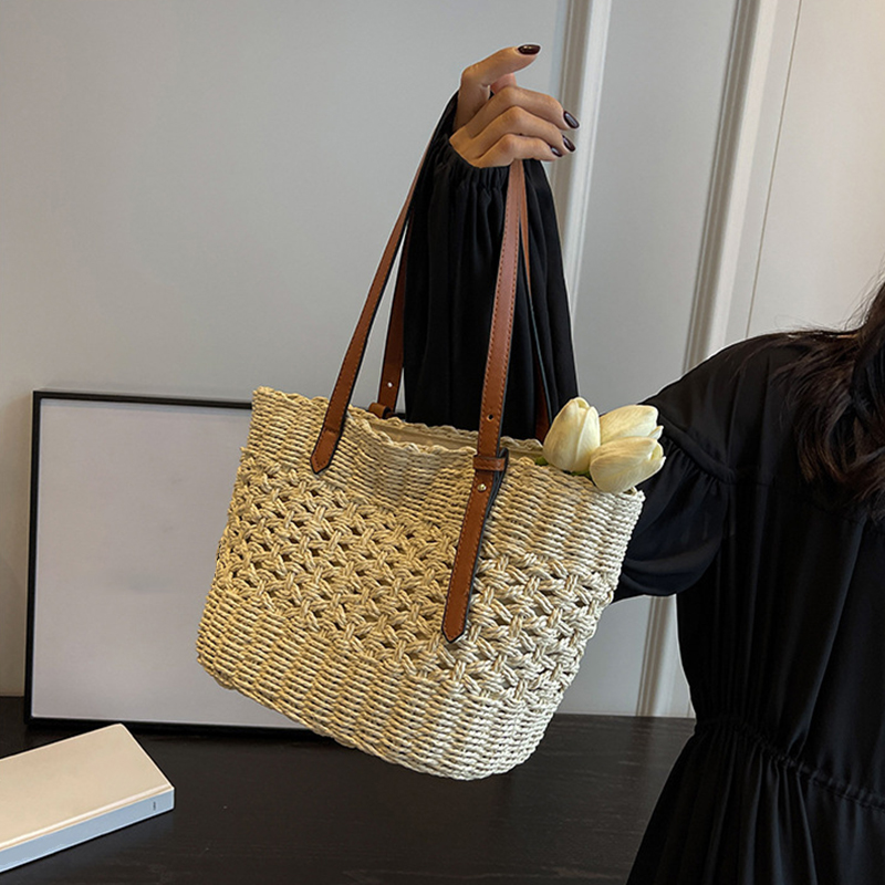 デザイナーカジュアル籐籐トートバッグ大容量織女性の夏のビーチ - Luxury Beach Bags Ysl のレビューと価格