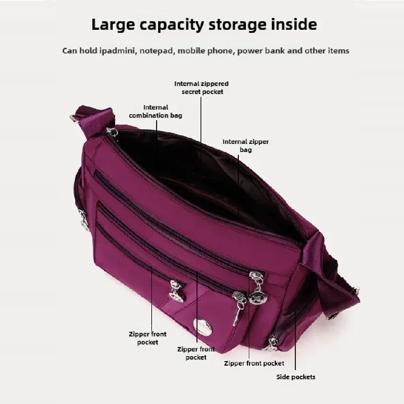 多機能マルチコンパートメントクロスボディバッグ新しい軽量レジ - Accordion Wallet Zip のレビューと価格