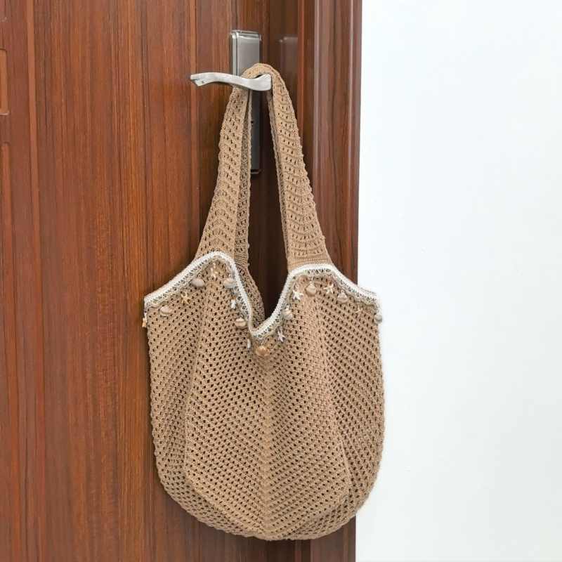 女性かぎ針編みトートバッグファッション中空ニットバッグ大容量 - Luxury Beach Bags Ysl のレビューと価格