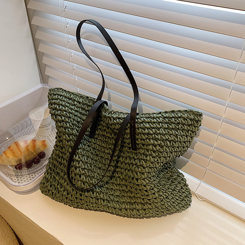 女性ハンドバッグ夏のビーチバッグ籐織手作りニットわら大容量ト - Luxury Beach Bags Ysl のレビューと価格