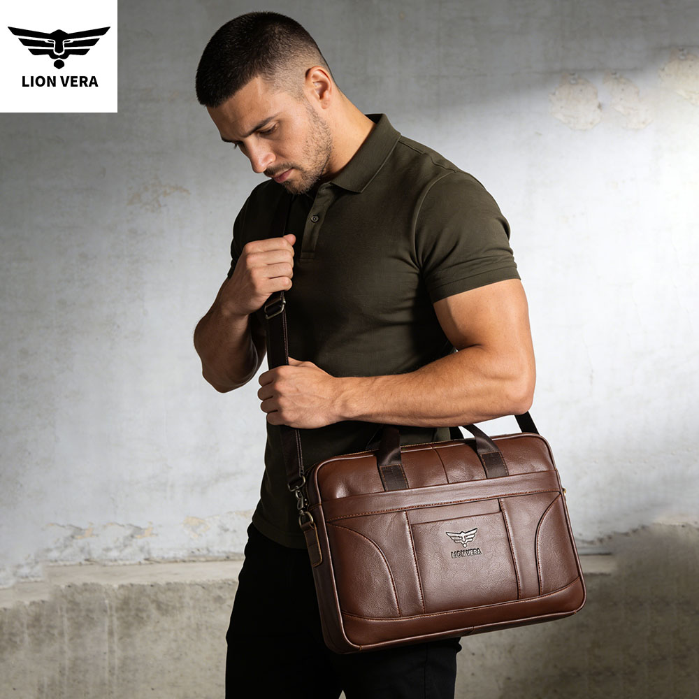 ライオンベラ本革ビジネスブリーフケースブラック 15.6 イ - Luxury Bags That Fit Laptop のレビューと価格