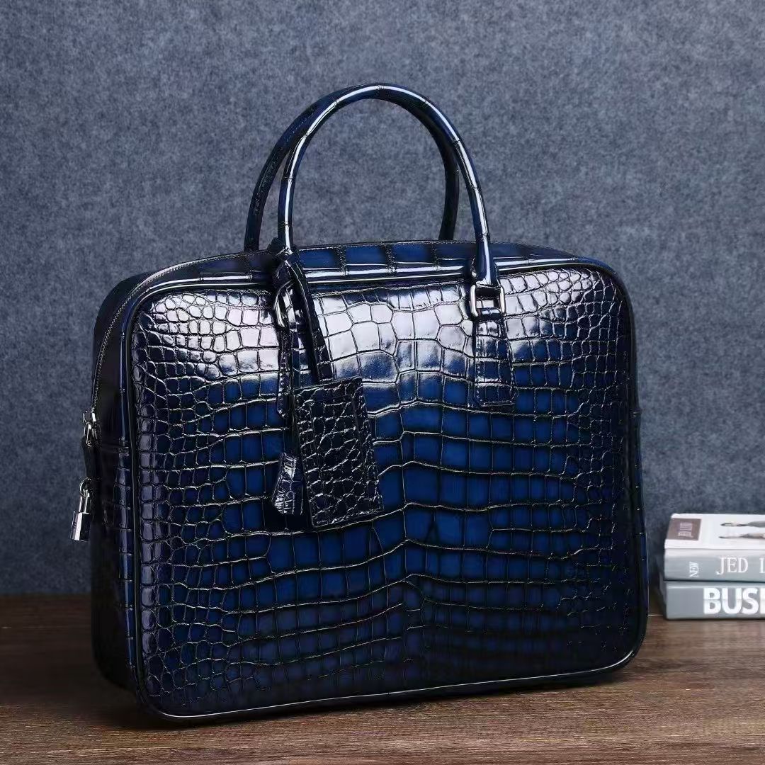 2025 新しい高級ワニ柄本革ビジネスメンズブリーフケース男 - Luxury Bags That Fit Laptop のレビューと価格