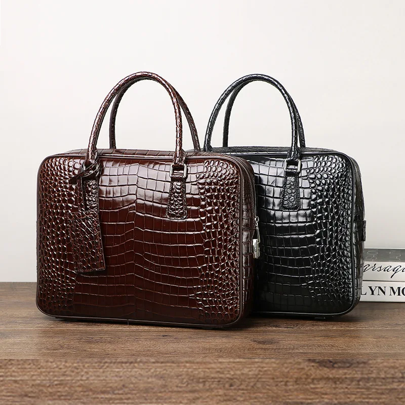 2025 新しい高級ワニ柄本革ビジネスメンズブリーフケース男 - Luxury Bags That Fit Laptop のレビューと価格