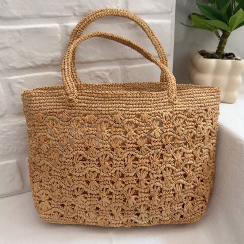 高品質サマーラティス女性用ハンドバッグファッション手織りトー - Luxury Beach Bags Ysl のレビューと価格