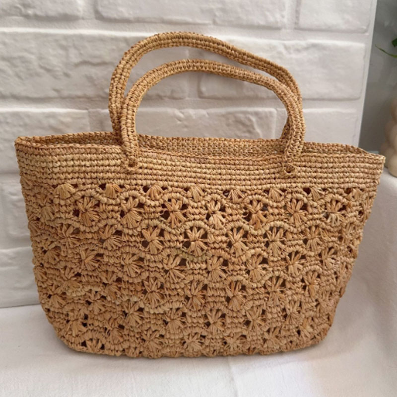 高品質サマーラティス女性用ハンドバッグファッション手織りトー - Luxury Beach Bags Ysl のレビューと価格