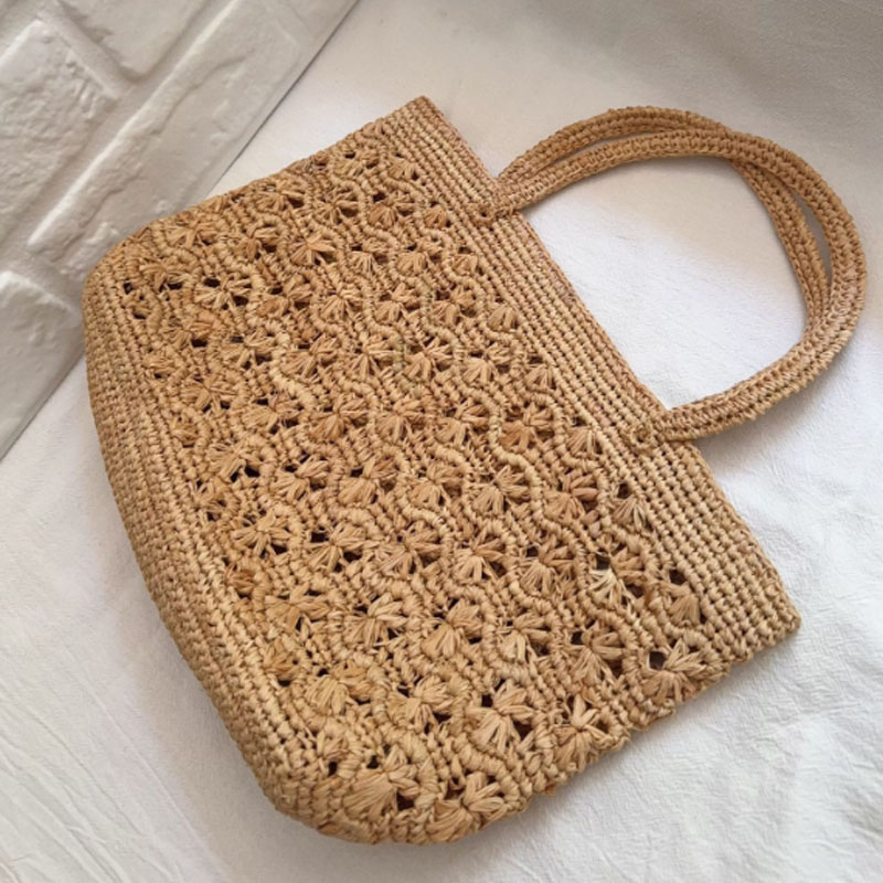 高品質サマーラティス女性用ハンドバッグファッション手織りトー - Luxury Beach Bags Ysl のレビューと価格