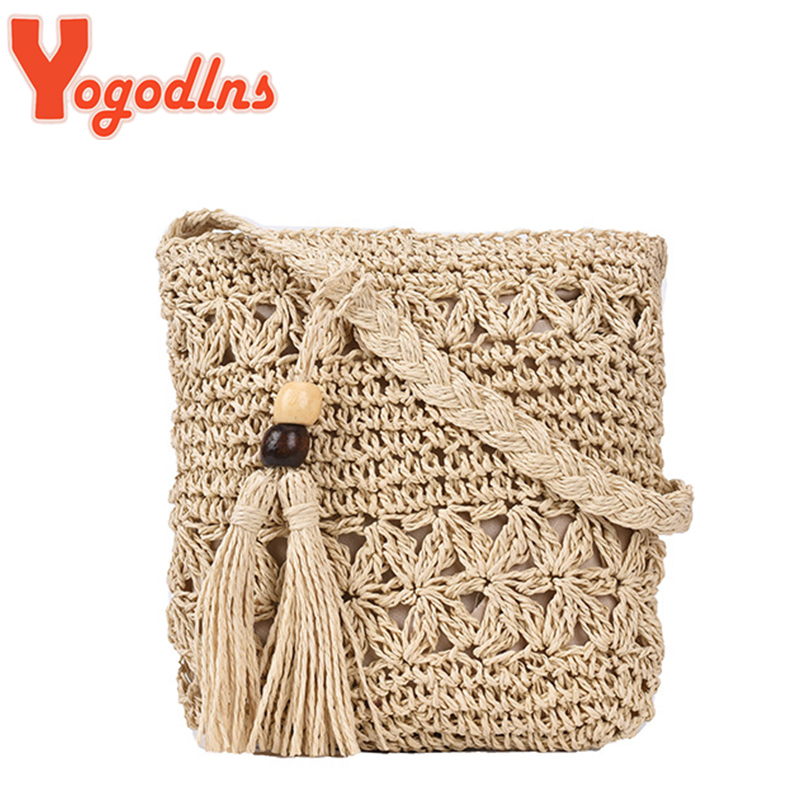Yogodlns-女性のためのボヘミアンストローバッグ,カジ - Luxury Beach Bags Ysl のレビューと価格