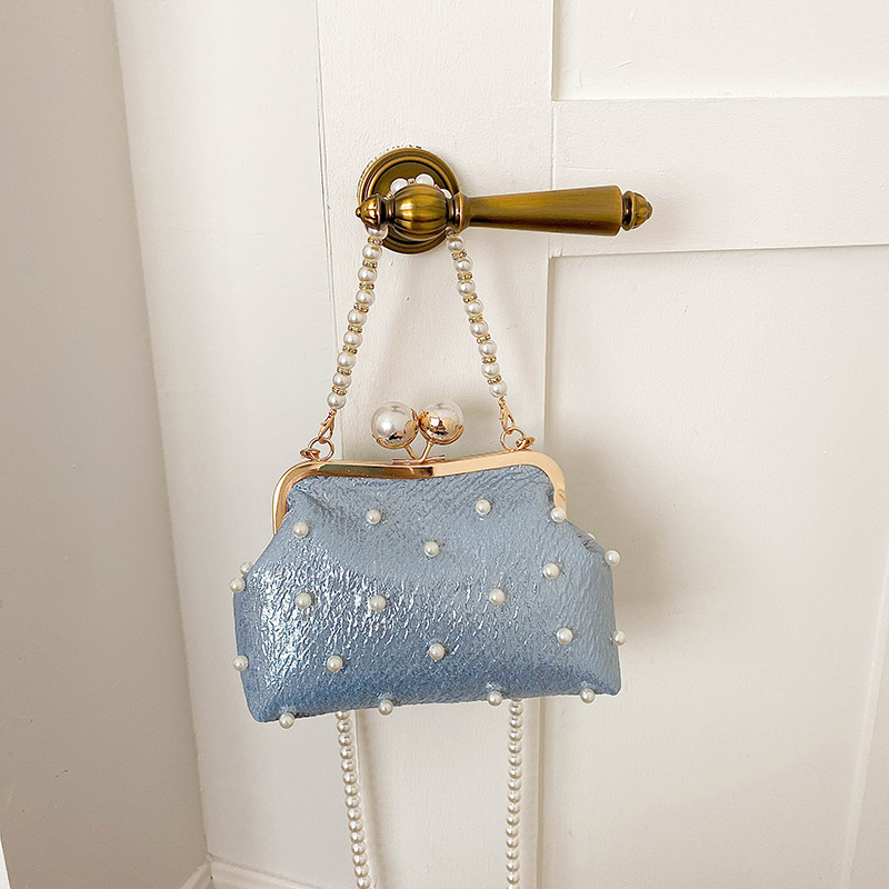 グリッターパール装飾キスロックイブニングクラッチバッグ女性パ - Luxury Bags Affordable のレビューと価格