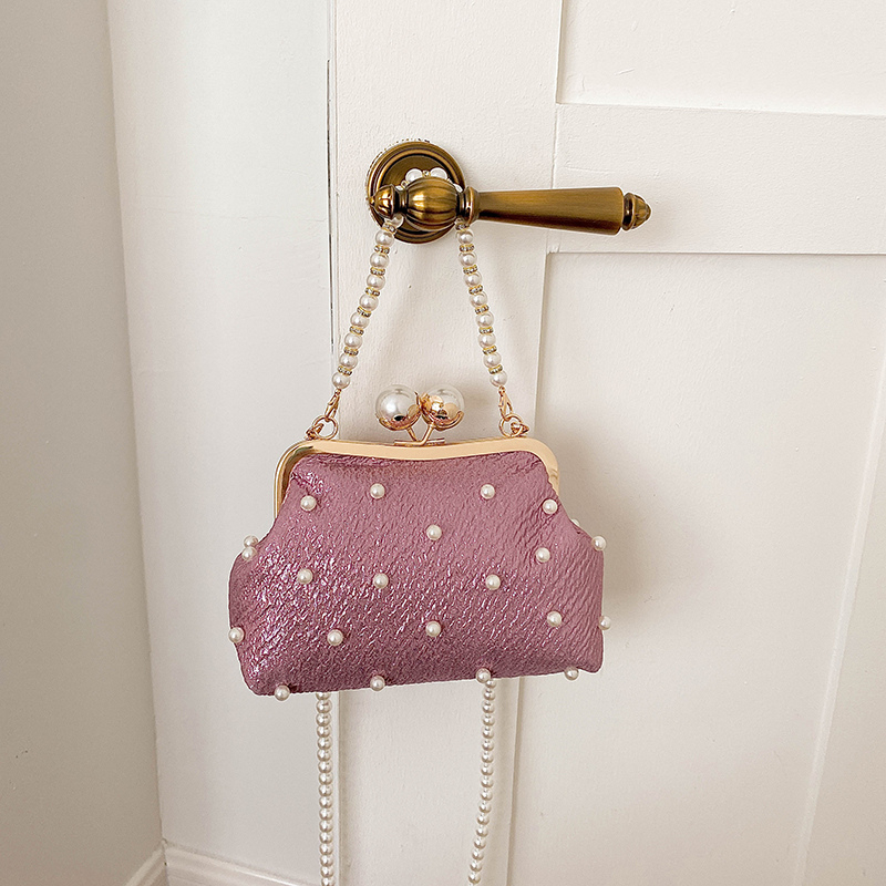 グリッターパール装飾キスロックイブニングクラッチバッグ女性パ - Luxury Bags Affordable のレビューと価格